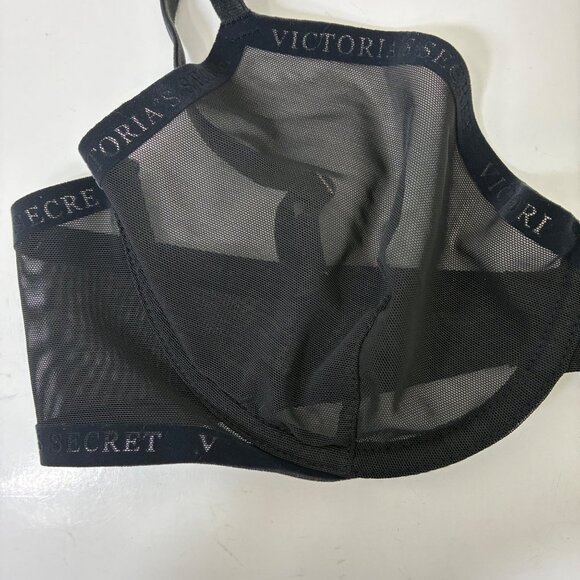 Victorias Secret Black Sheer Mesh Underwire Bralette 36B - Picture 2 of 7